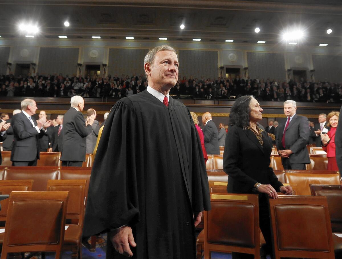 Supreme Court Justice John G. Roberts Jr. on the House floor in January before President Obama's state of the union address.
