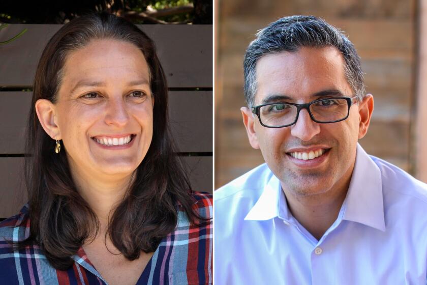 Diptych of Los Angeles City Council District 5: candidates Katy Yaroslavsky and Sam Yebri.