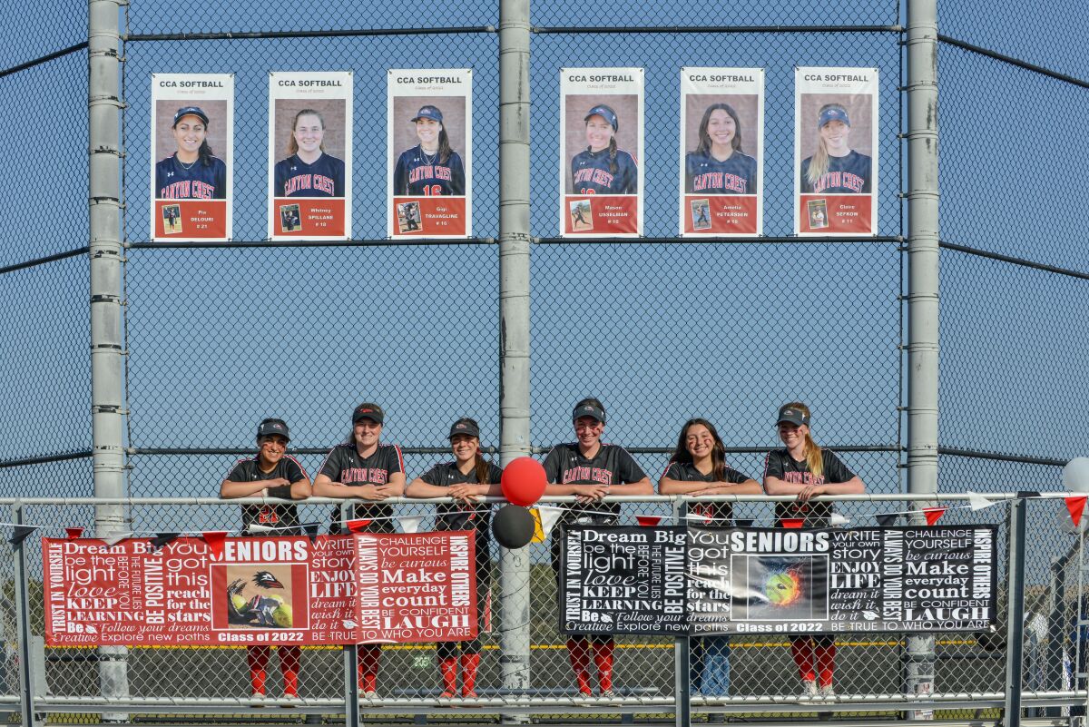 CCA seniors with banners.