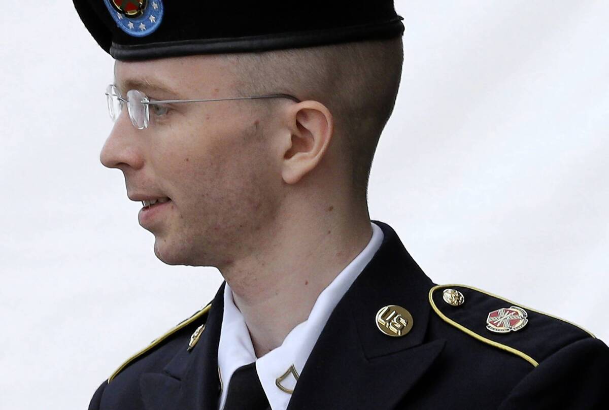 Army Pfc. Bradley Manning leaves the courthouse at Ft. Meade, Md.