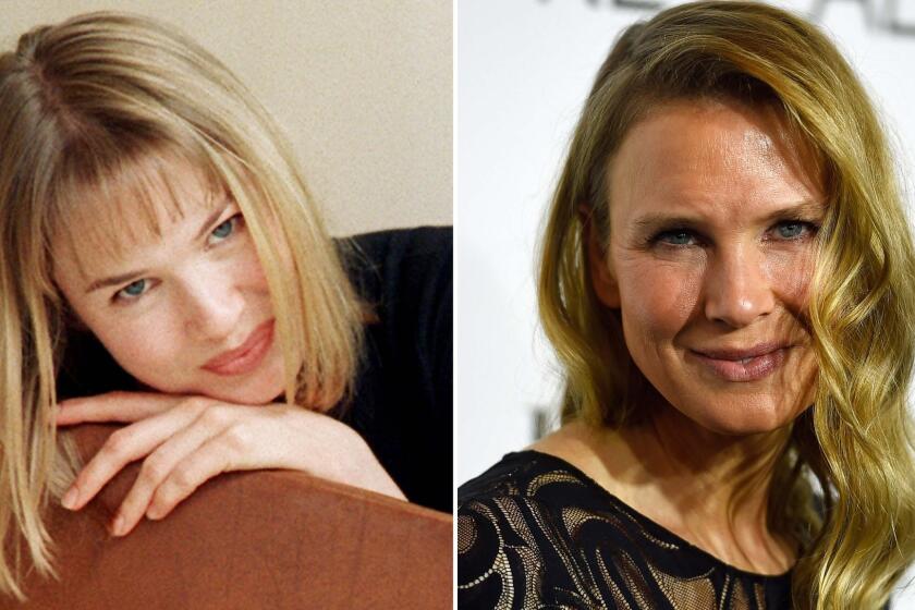 Renee Zellweger as a 27-year-old on the verge of her big break in 1996, left, and at age 45, right.