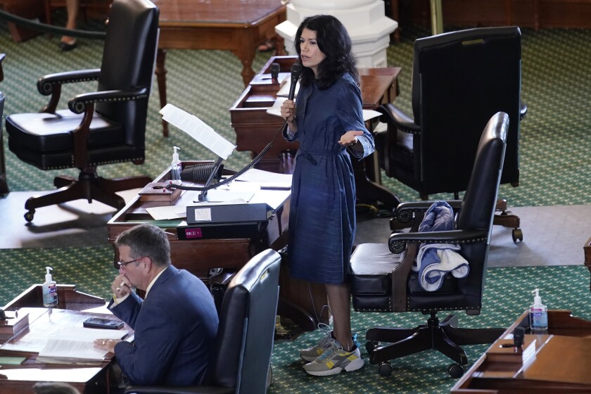Texas state Sen. Carol Alvarado filibustering a bill