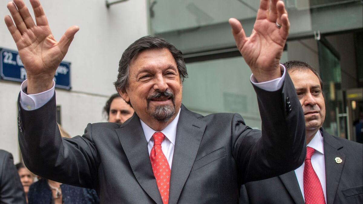 Napoleon Gomez Urrutia, a controversial Mexican mining leader who fled to Canada while facing accusations of fraud, returned home be sworn in as a senator for Morena, the party of leftist President-elect Andres Manuel Lopez Obrador.
