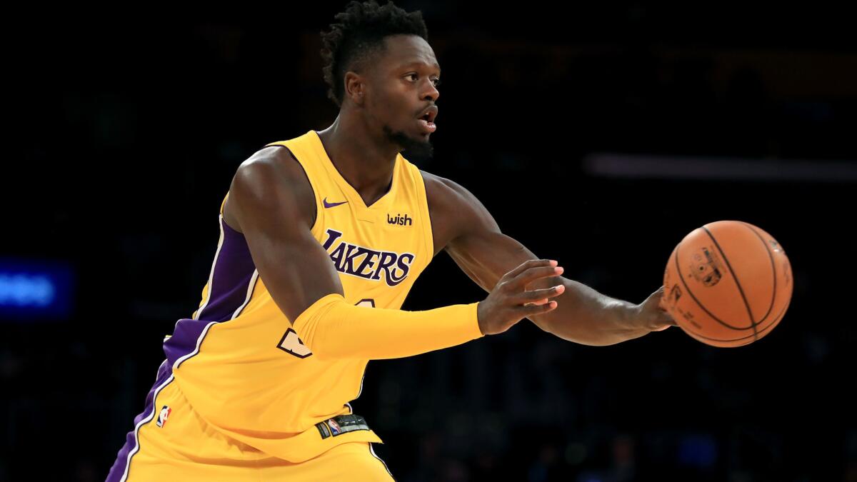 Lakers forward Julius Randle reported to camp leaner after improving his diet and refining his workout regimen.