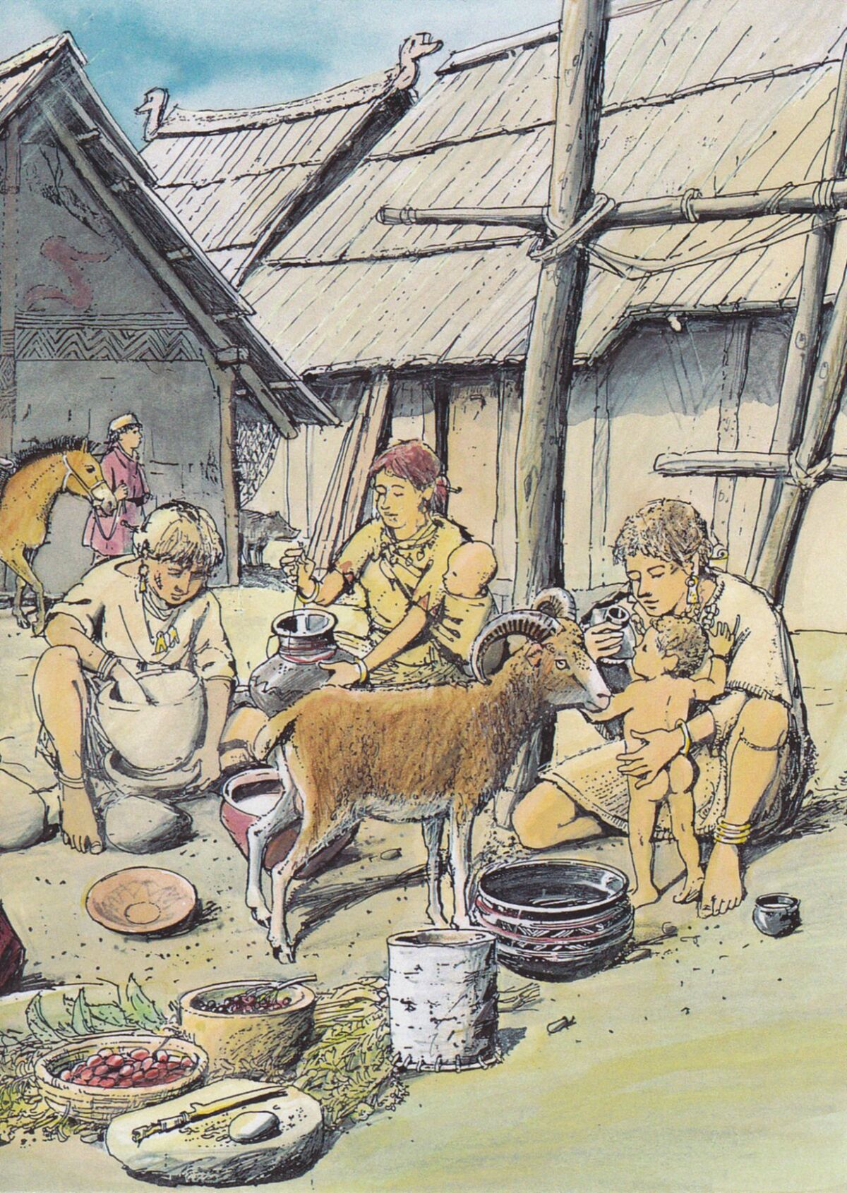 A prehistoric family scene