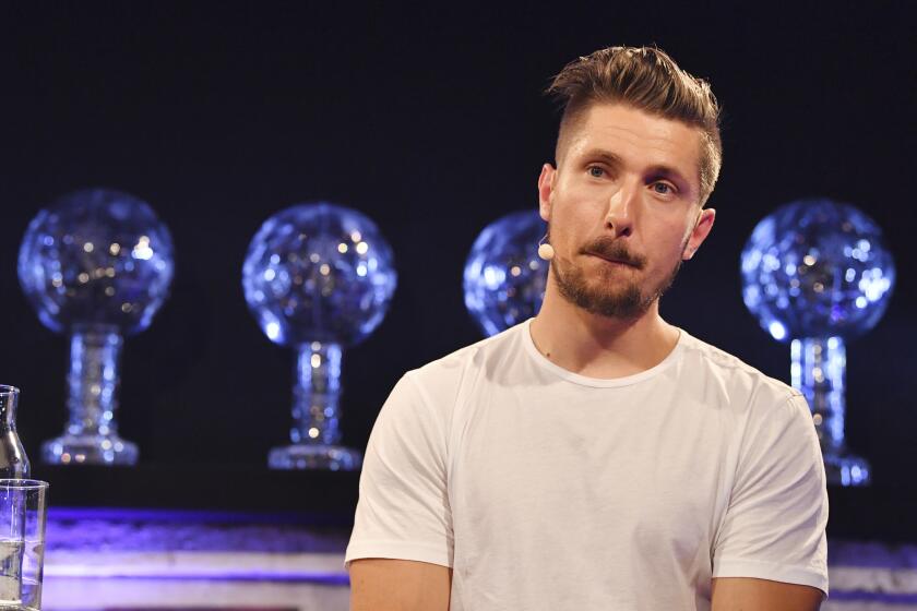 FILE - Austria's ski star Marcel Hirscher speaks during a press conference announcing the end of his skiing career in Salzburg, Austria, on Sept. 4, 2019. Eight-time overall World Cup champion Hirscher is planning to return to ski racing next season after five years in retirement. And he’s going to compete for the Netherlands — his mother’s country — instead of his native Austria. The Austrian winter sports federation announced Wednesday, April 24, 2024, that it had released the 35-year-old Hirscher and endorsed his nation change. (AP Photo/Kerstin Joensson, File)