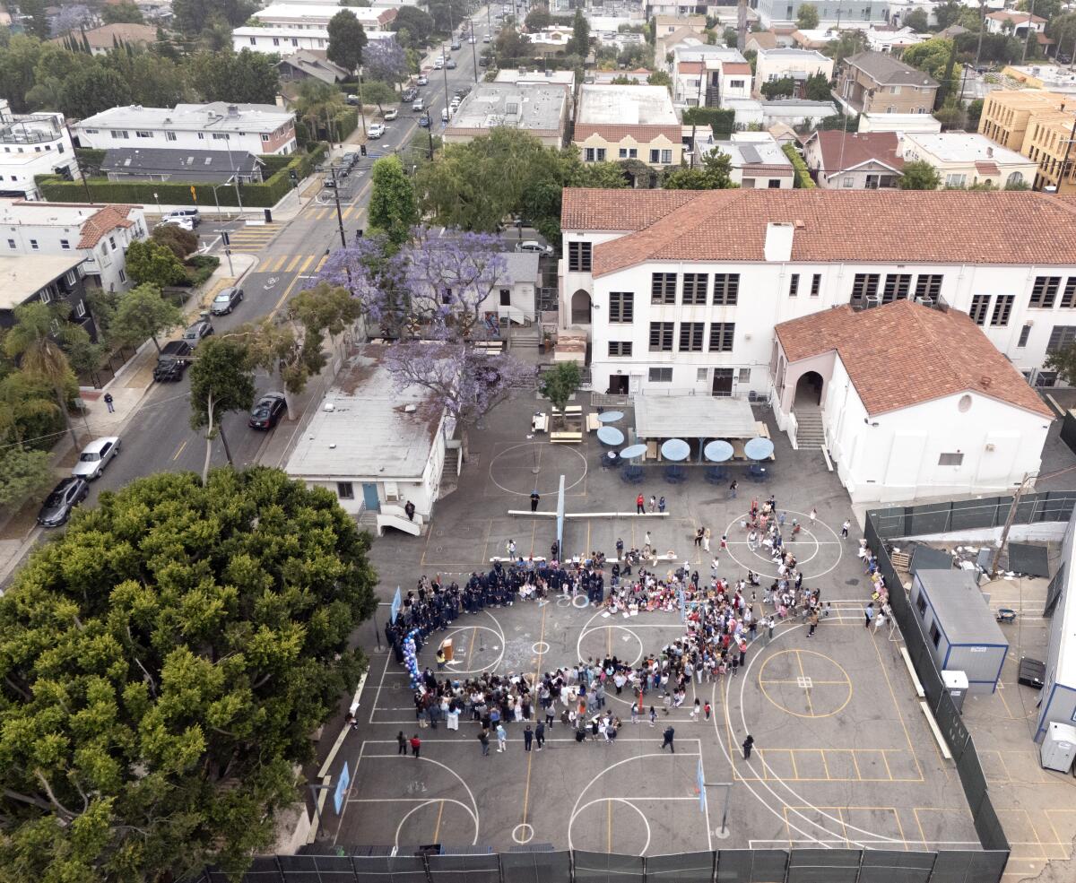 A recent overhead shot of a portion of Franklin High School.