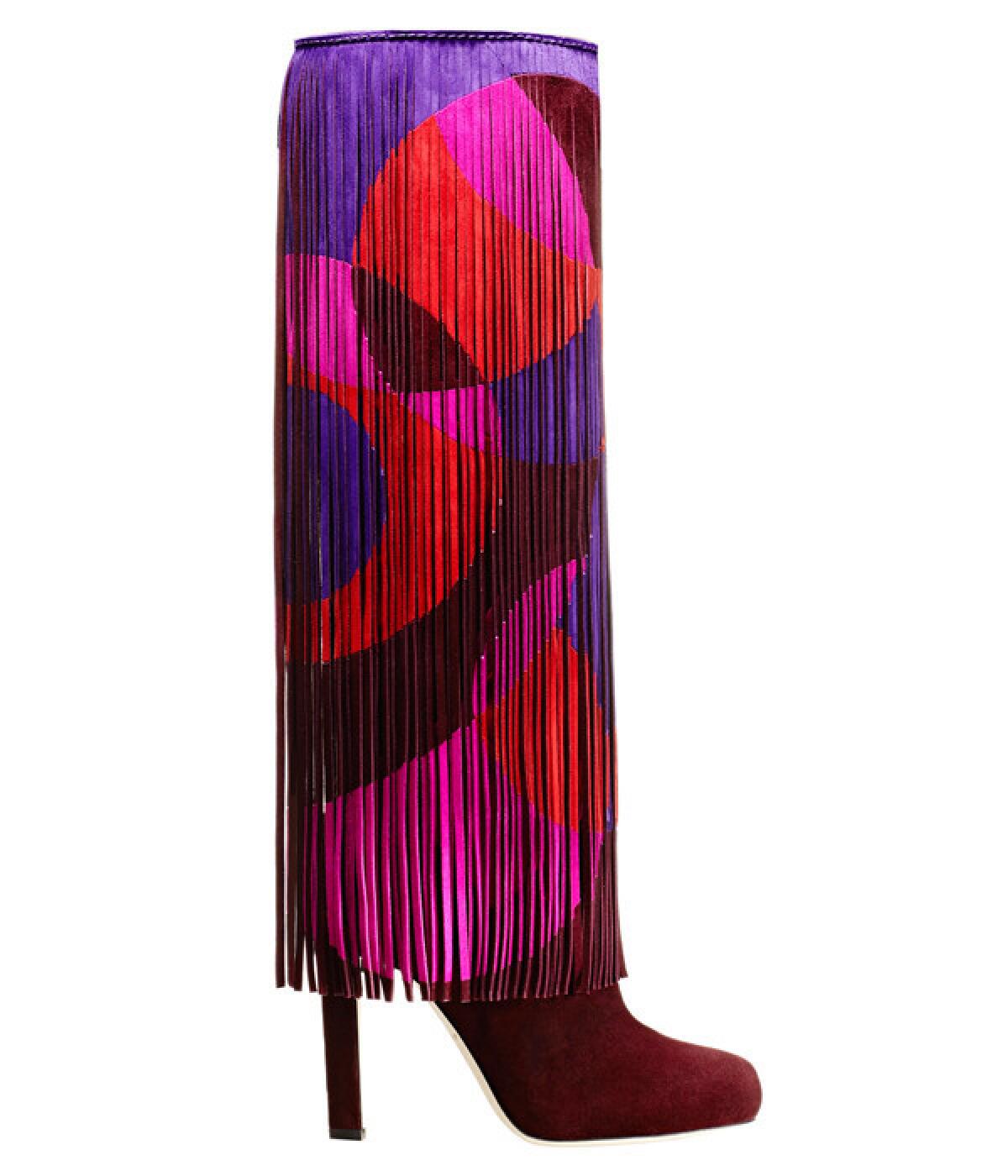Brian Atwood fringed suede Lindy boot.