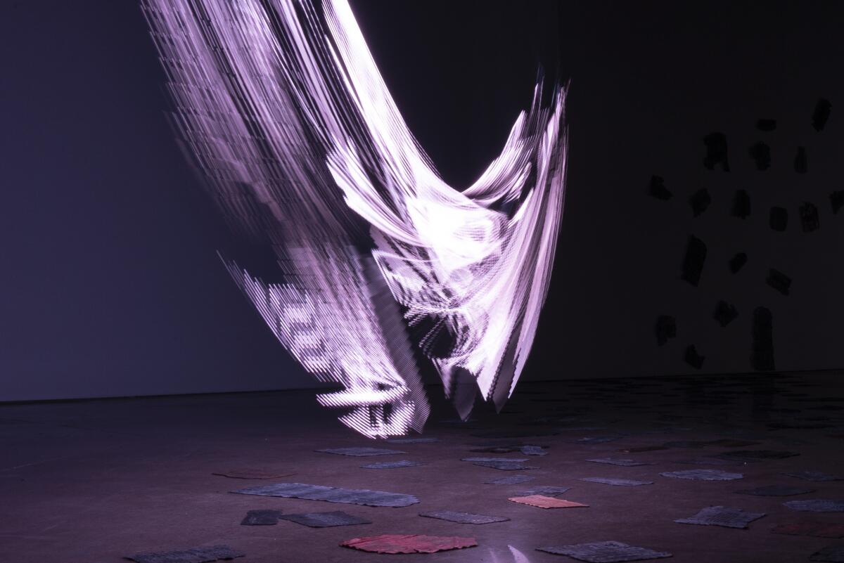 A light installation in a gallery space.