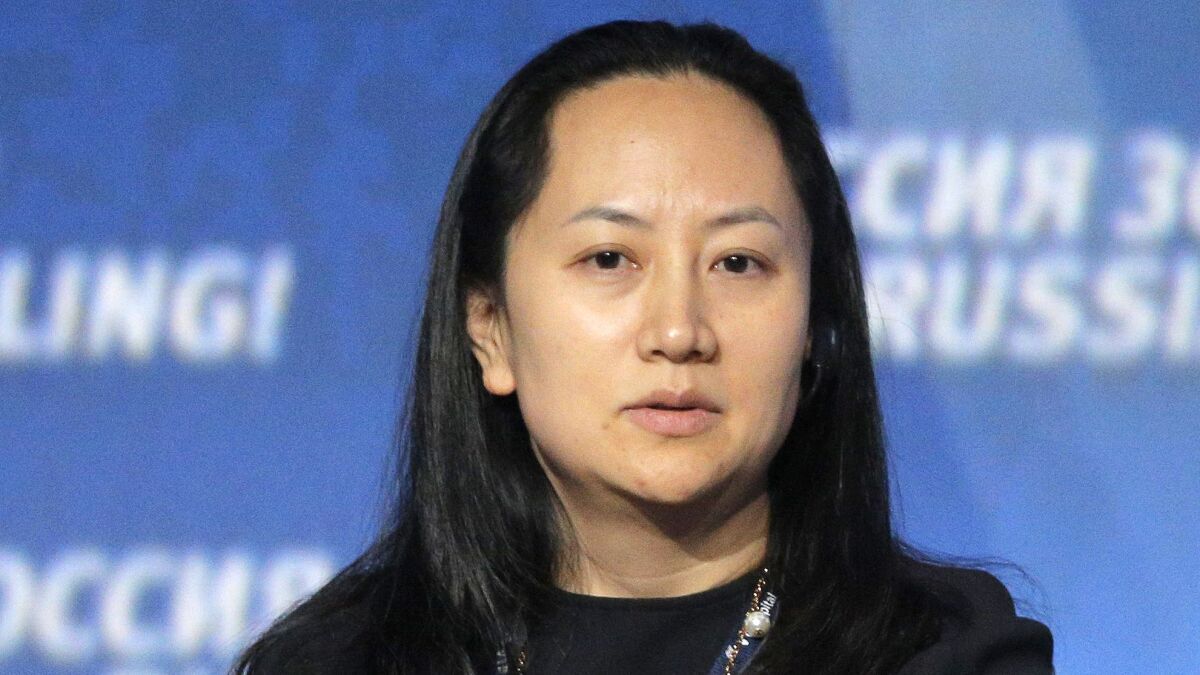 Meng Wanzhou, chief financial officer of Huawei, attends an investment forum in Moscow in October 2014. Meng has been arrested in Canada and detained for potential U.S. sanctions violations.
