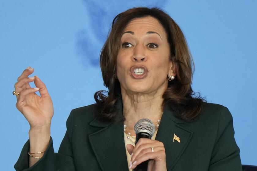 Vice President Kamala Harris speaks during an event at Discovery World Thursday, May 16, 2024, in Milwaukee. (AP Photo/Morry Gash)