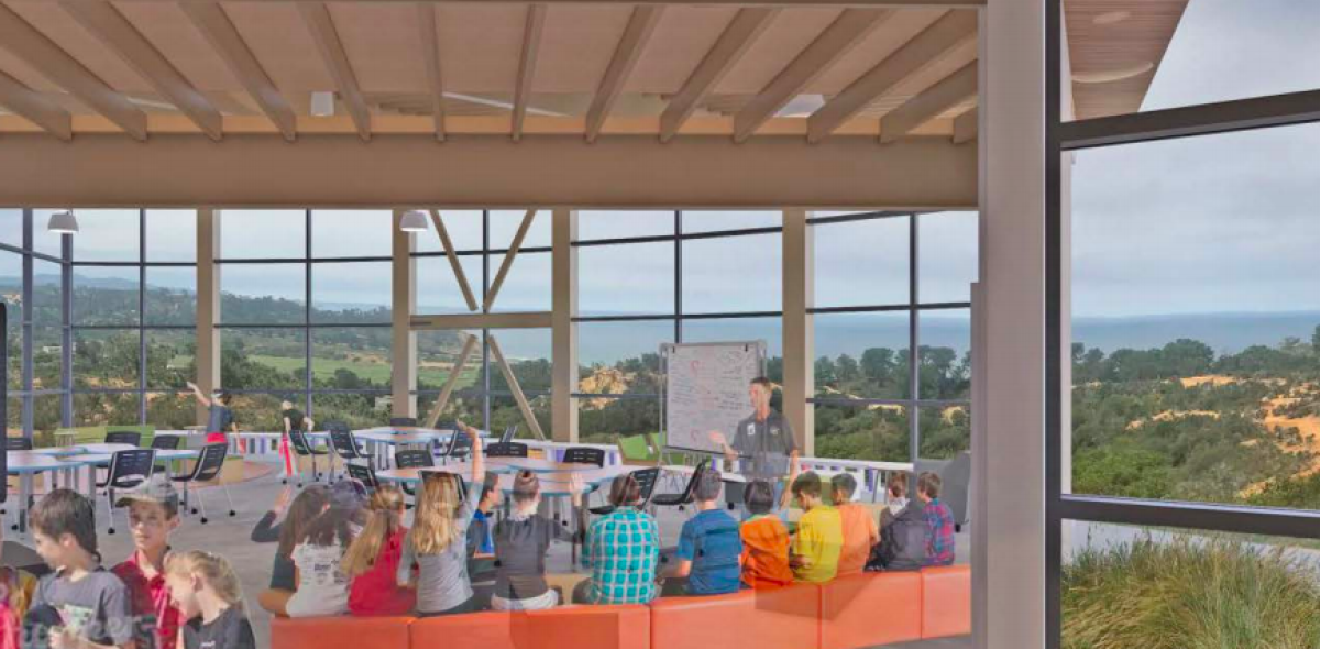 A rendering of the innovation center at the Del Mar Heights campus, which looks out onto the Torrey Pines State Natural Reserve.