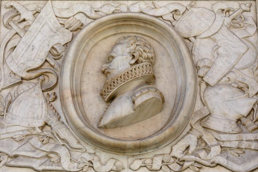 MADRID, SPAIN - APRIL 28: A plaque showing a bust in relief of writer Miguel de Cervantes is pictured on a wall outside Convento de las Trinitarias Descalzas on April 28, 2014 in Madrid, Spain. The author of 'Don Quijote de la Mancha' Miguel de Cervantes was born in 1547 and died in 1616. Investigators today began their search for Cervantes' burial site at 'Las Trinitarias Delcalzas' convent using GPR and infrared technology. (Photo by Pablo Blazquez Dominguez/Getty Images) ** OUTS - ELSENT, FPG - OUTS * NM, PH, VA if sourced by CT, LA or MoD **