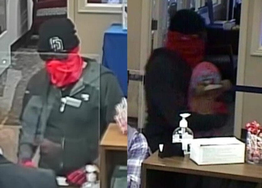 FBI sought help from public to identify this man, suspected of robbing a teller Thursday at a U.S. Bank branch in El Cajon.