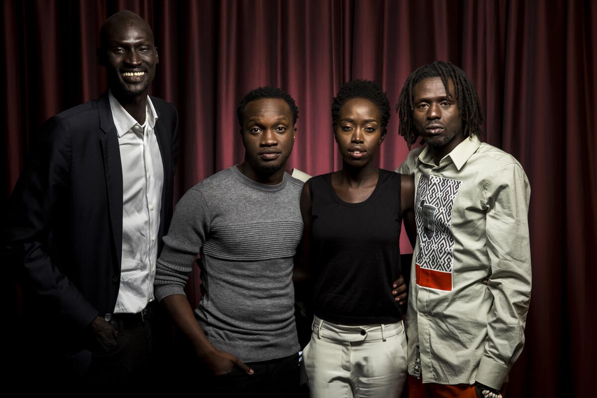 Ger Duanhy, left, Arnold Oceng, Kuoth Wiel and Emmanuel Jal star in "The Good Lie." Duany, Wiel and Jal survived Sudan's civil war.