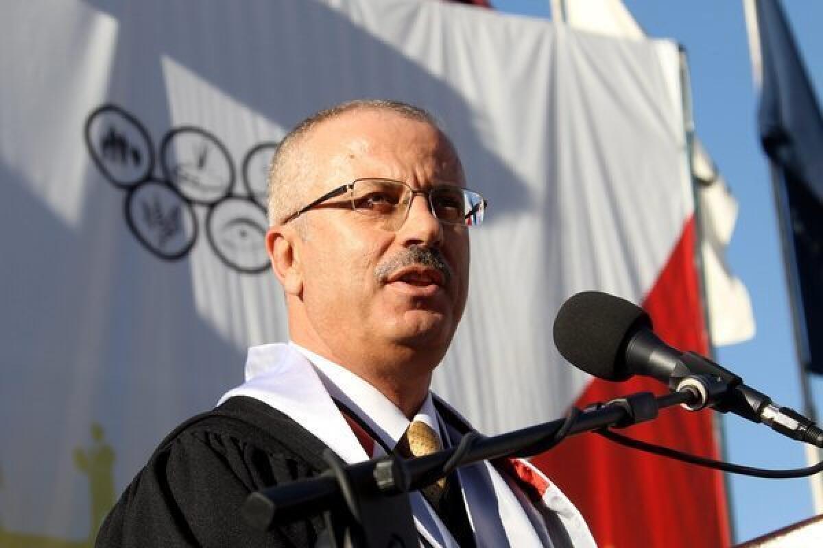 Rami Hamdullah, president of Al Najah University, was named Sunday as the new prime minister of the Palestinian Authority, succeeding Salam Fayyad.