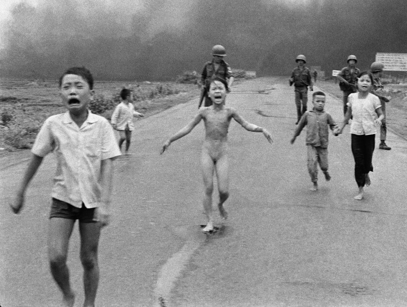 A Pulitzer Prize-winning photo taken by the Associated Press' Nick Ut in 1972 of children fleeing a napalm attack during the Vietnam War is among the images that a coalition of groups say could lead to criminal charges under Arizona's "nude photo law."