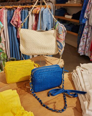 Purses and other items on display at BOCA in Pacific Palisades.