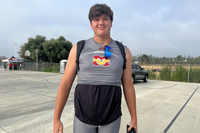Mission Viejo's 6-6, 275-pound Mark Schroller is still growing and still learning about football.