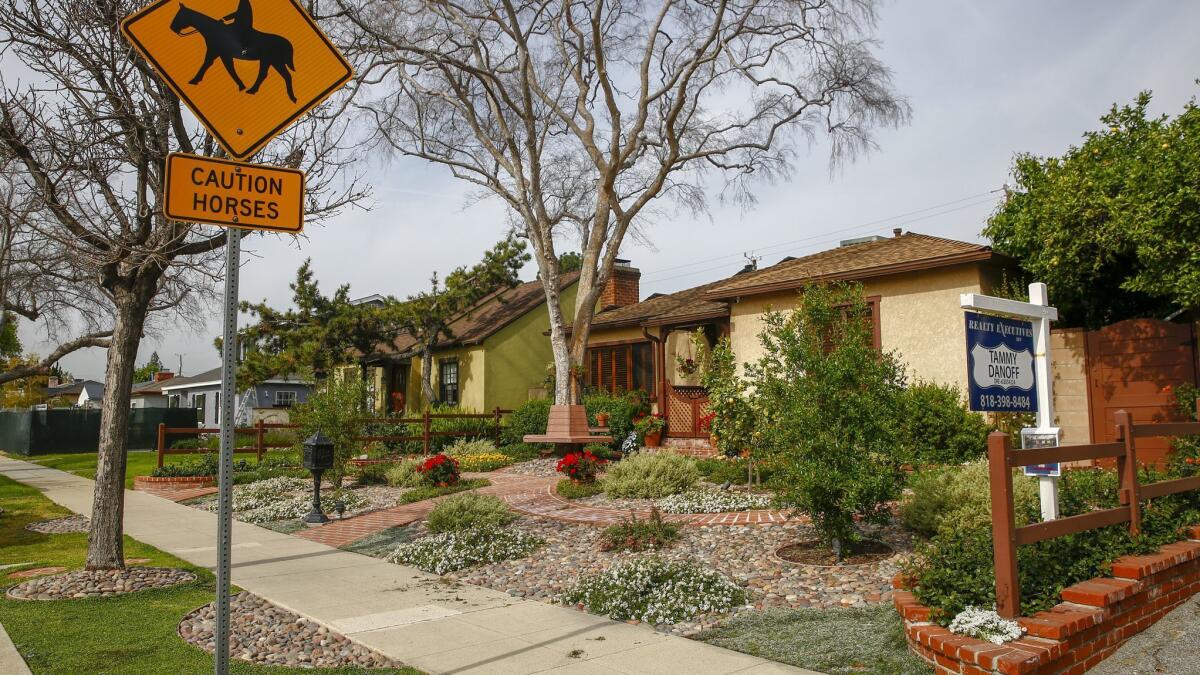 A home for sale last month in Burbank is shown.