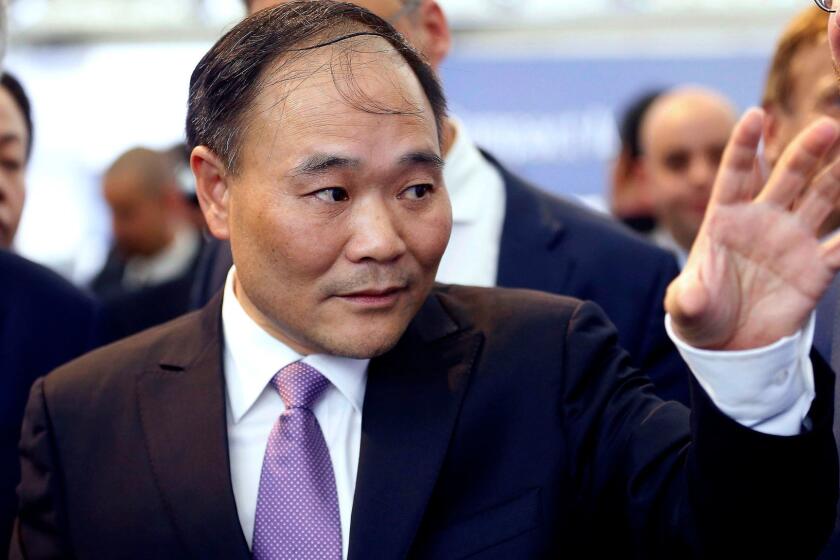 (FILES) A file photo taken on June 2, 2017 shows Chinese carmaker Geely CEO Li Shufu during a meeting in Brussels. Chinese billionaire Li Shufu has bought a near 10-percent stake in Mercedes-Benz maker Daimler, making him the German group's largest single shareholder, a stock market filing showed on February 23, 2018. / AFP PHOTO / Belga / NICOLAS MAETERLINCK / Belgium OUTNICOLAS MAETERLINCK/AFP/Getty Images ** OUTS - ELSENT, FPG, CM - OUTS * NM, PH, VA if sourced by CT, LA or MoD **