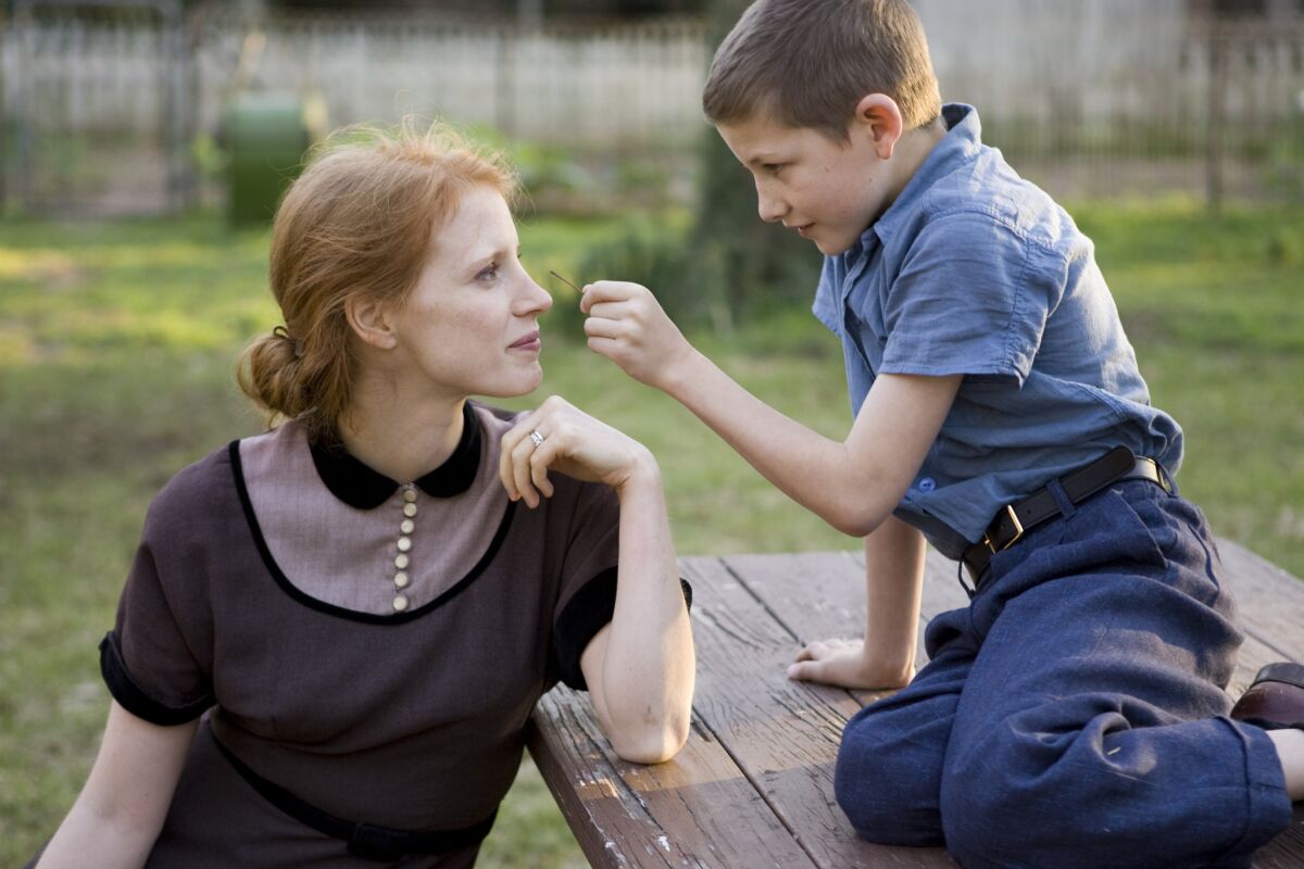 Jessica Chastain and Tye Sheridan in "The Tree of Life," Terrence Malick's experimental drama that won the Palme D'Or at the Cannes Film Festival in 2011.