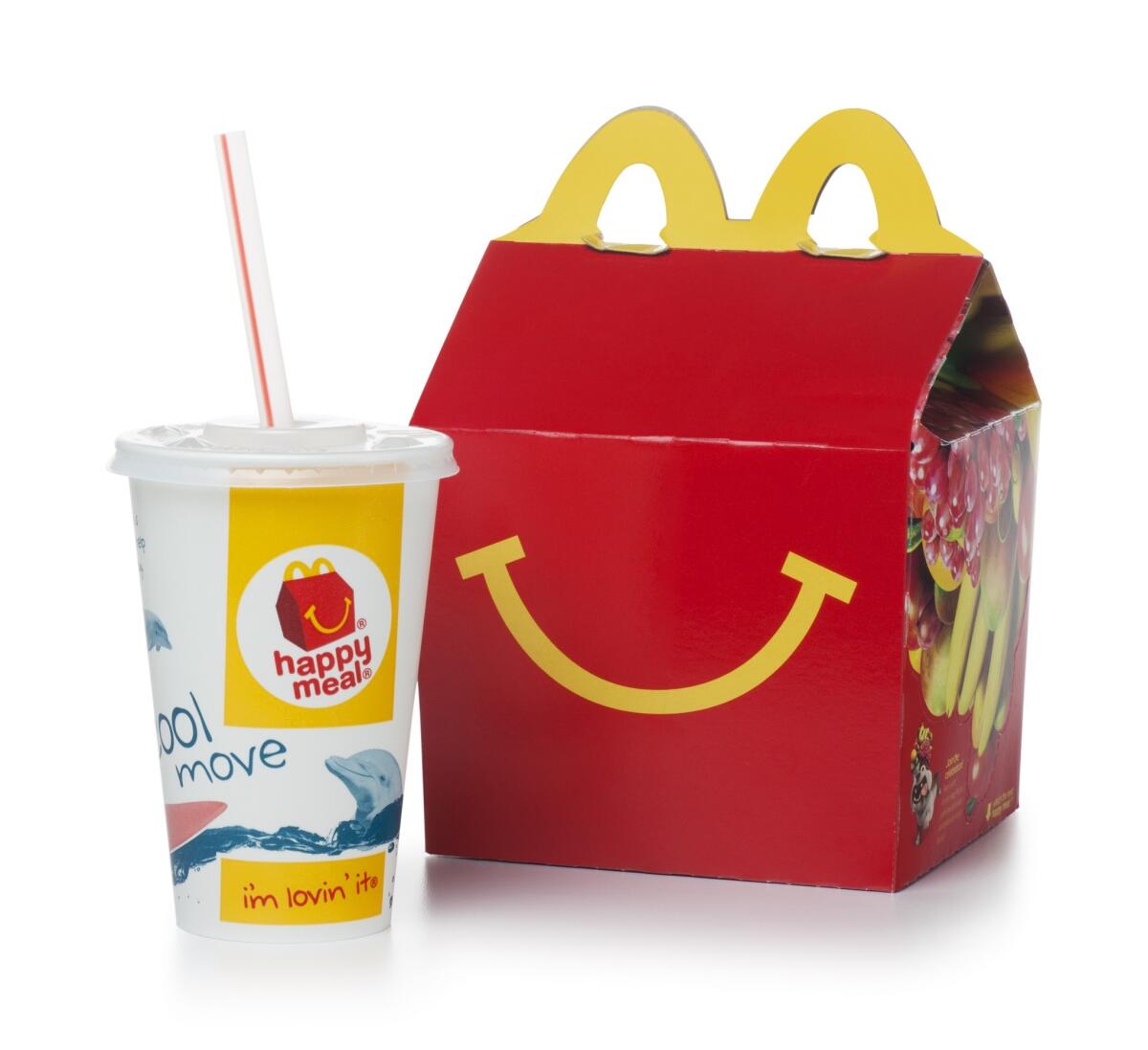 San Diego, California, United States - April 13th 2011: This is a photo taken in the studio on a white background of a McDonalds Happy Meal. It has often been brought in to question if fast food chains are to blame for obesity in America.