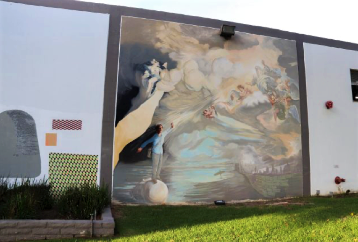 A mural by an unknown artist, painted outside RVCA headquarters in Costa Mesa was painted over earlier this year.