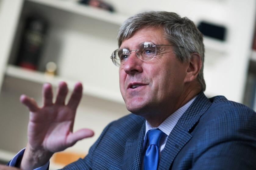 UNITED STATES - AUGUST 31: Stephen Moore of The Heritage Foundation is interviewed by CQ in his Washington office, August 31, 2016. (Photo By Tom Williams/CQ Roll Call) (CQ Roll Call via AP Images)