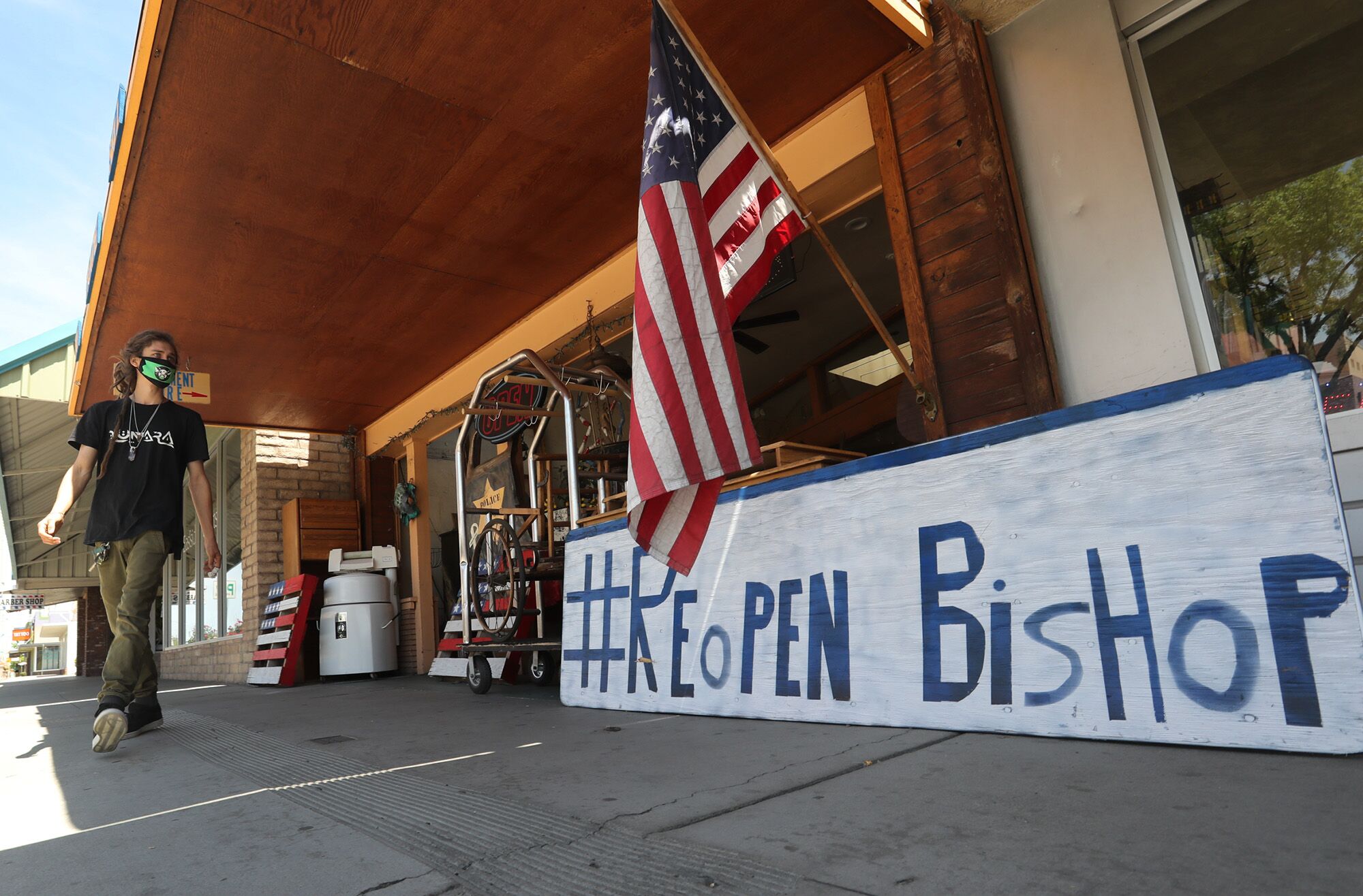 Mark McClean outside his Bishop, Calif., consignment shop.