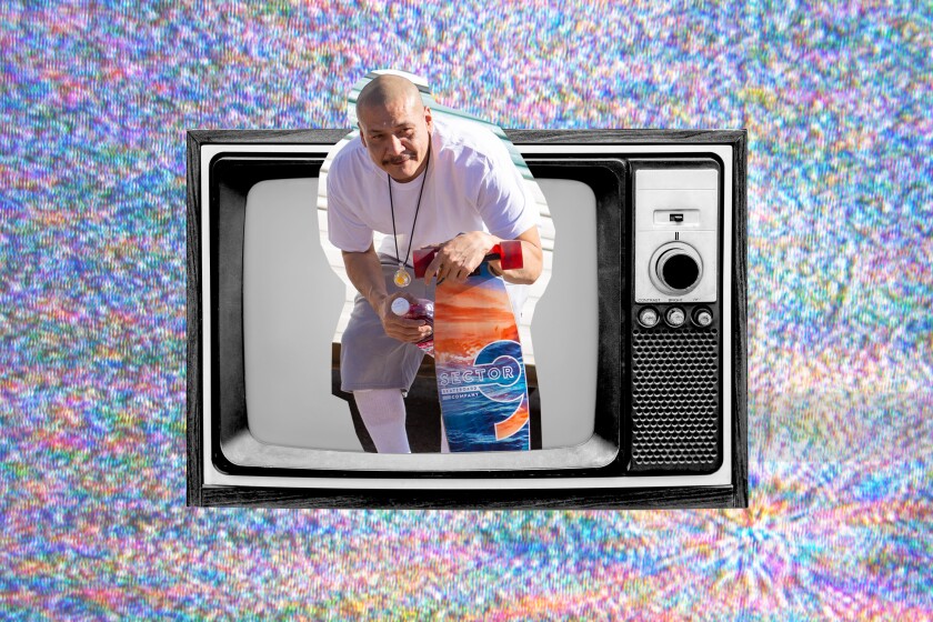Doggface popping out of a TV