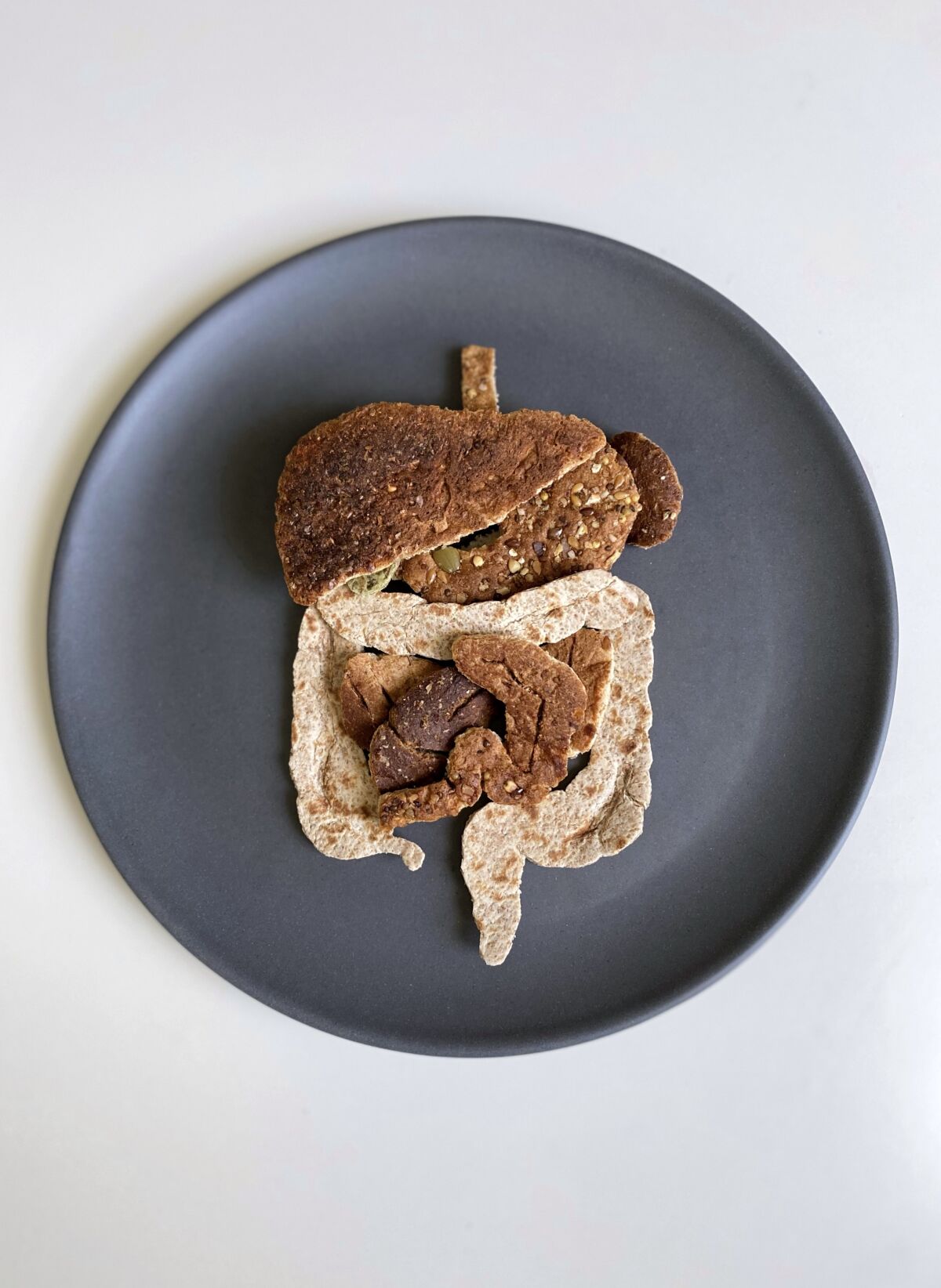 physician Jessica So's bread art, sculpted to resemble the gastrointestinal system.