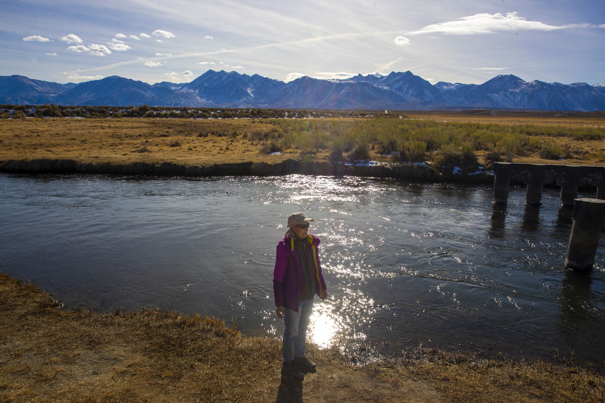 Laura Cunningham, California director of the nonprofit Western Watersheds Project, at the Owens River near Mammoth Lakes.