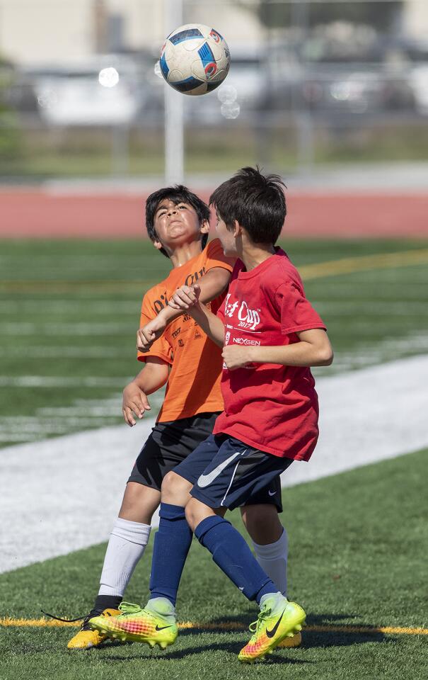 Photo Gallery: A boys’ fifth- and sixth-grade Gold Division quarterfinal match at the Daily Pilot Cup