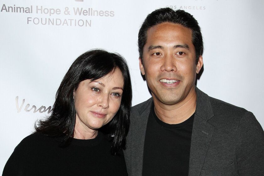 Mandatory Credit: Photo by Broadimage/Shutterstock (10129814az) Shannen Doherty, Marc Ching 2nd Annual Animal Compassion Project Gala, Arrivals, Los Angeles, USA - 03 Mar 2019