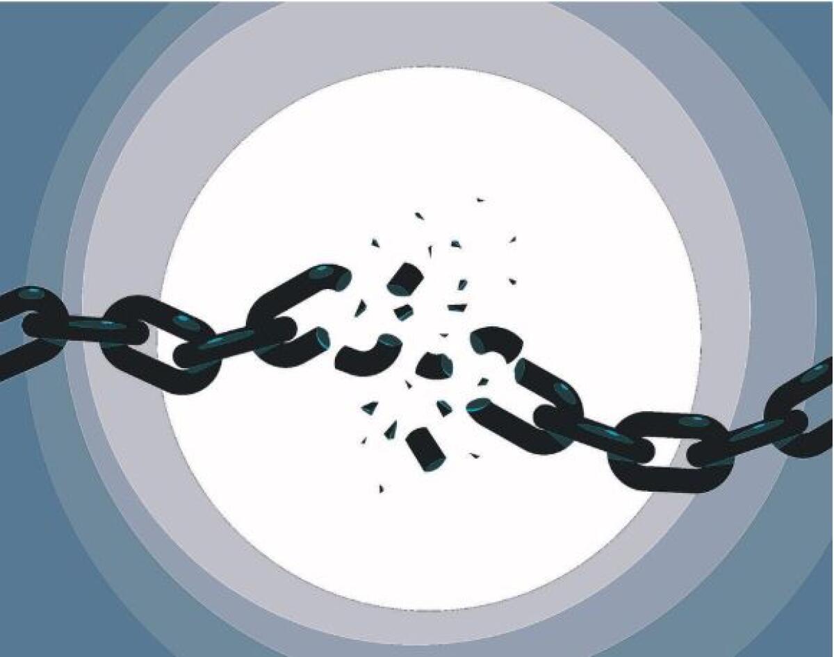 drawing of a chain breaking