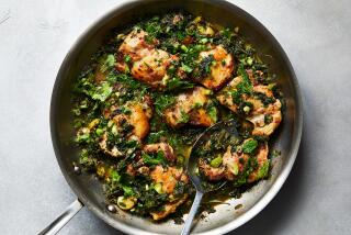 Herby skillet chicken with greens.