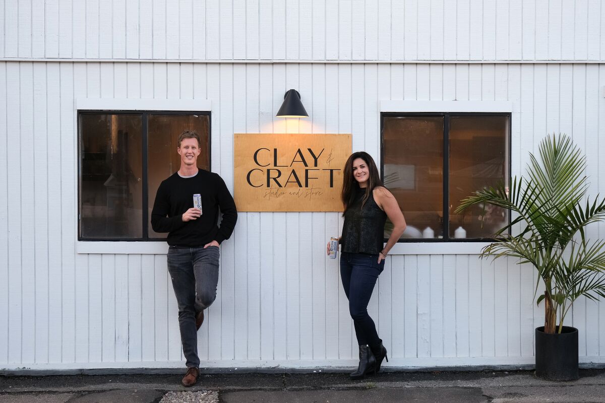 Carina and David arrive to their blind date destination at CLAY + CRAFT in Encinitas.