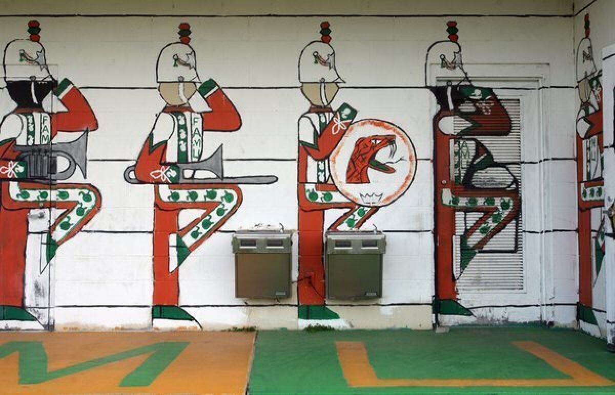 Mural painted in one of the buildings at the Patch, practice field of the "Marching 100," at Florida A&M; University.
