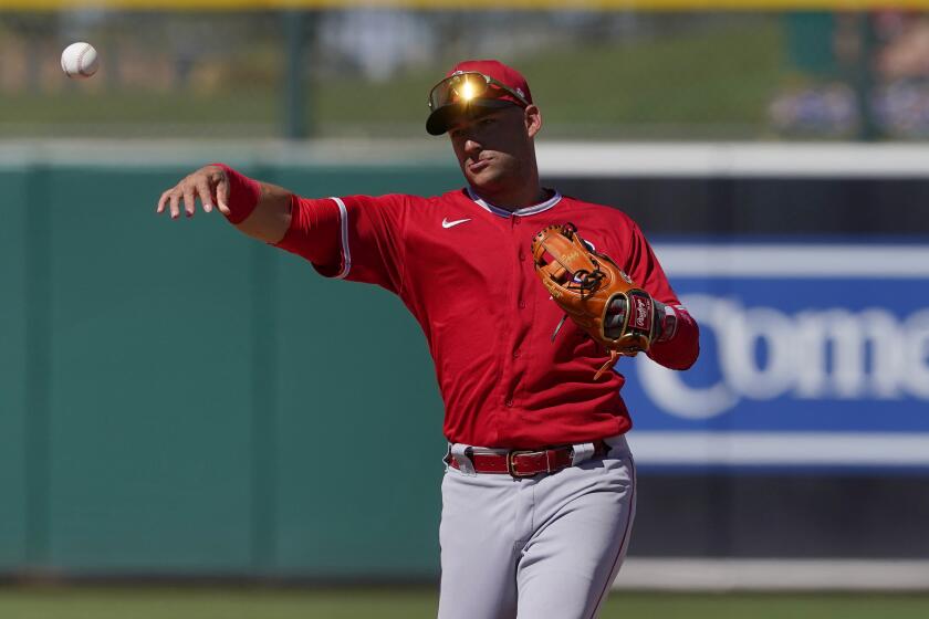 Los Angeles Angels shortstop Jose Iglesias during a spring training baseball game against the Oakland Athletics, Friday, March 5, 2021, in Mesa, Ariz. (AP Photo/Matt York)