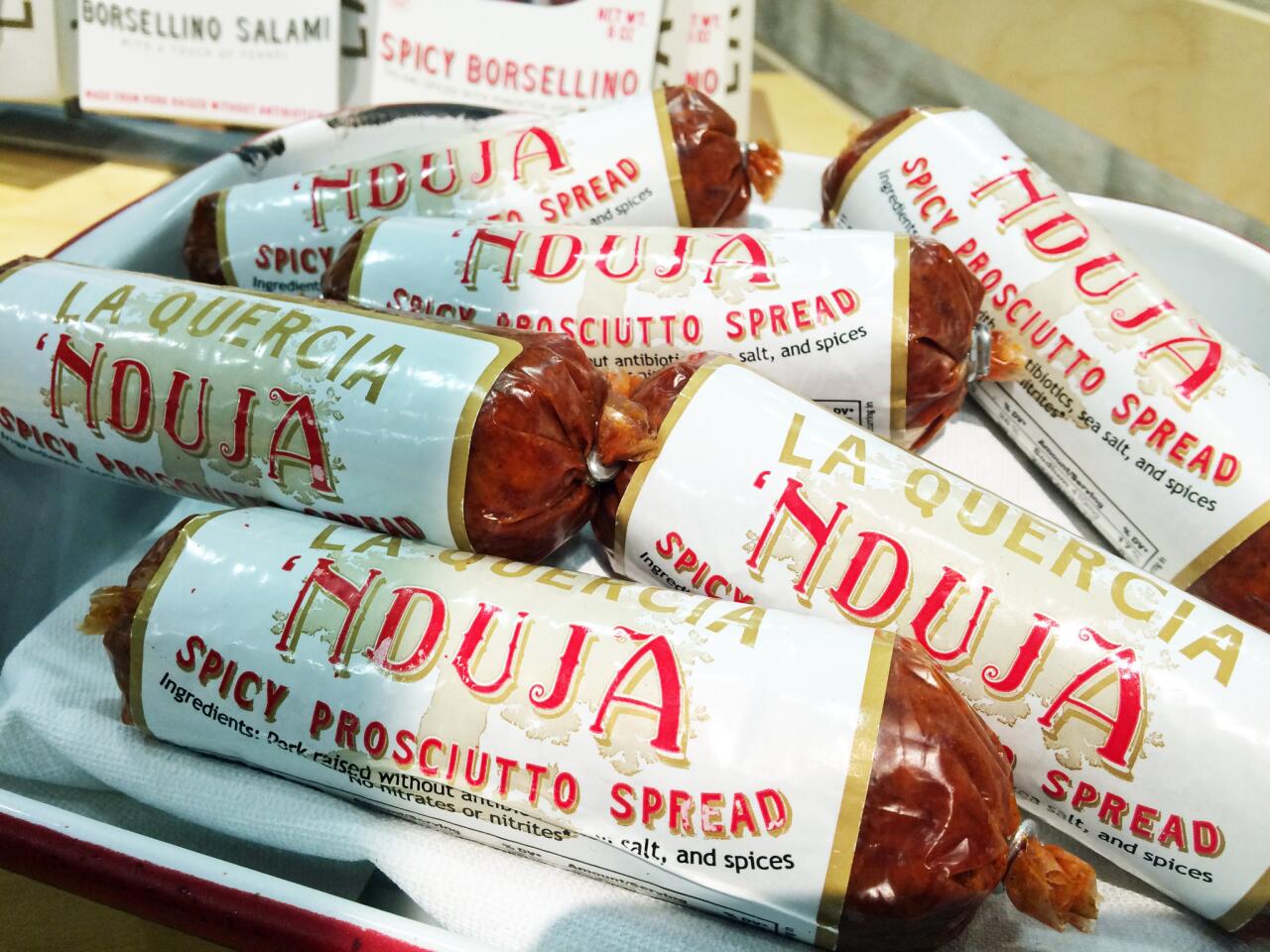 Nduja Americana: A spicy prosciutto spread made by La Quercia cured meats.