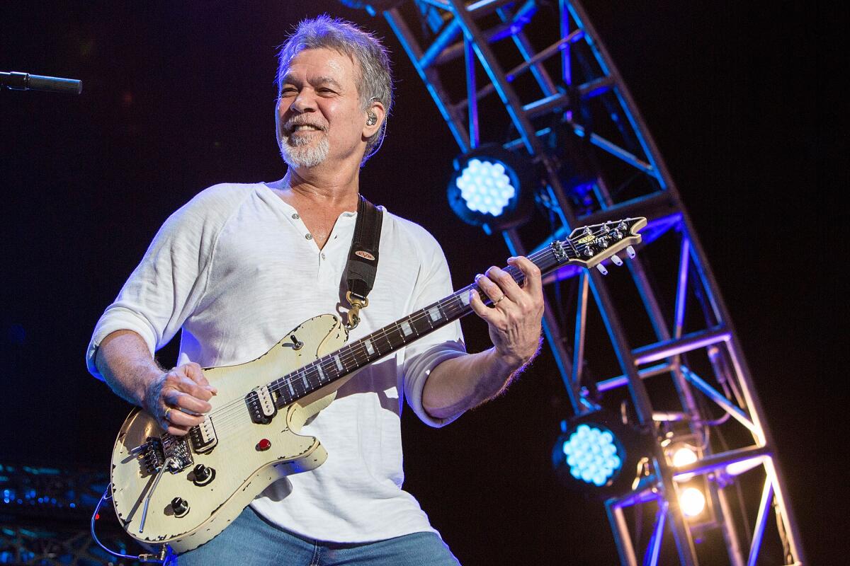 Guitarist Eddie Van Halen of Van Halen performs in 2015.
