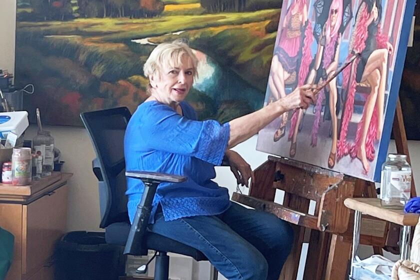 Artist Dottie Stanley paints in her La Jolla home, which will be on the 2023 San Diego Coastal Art Studios Tour.