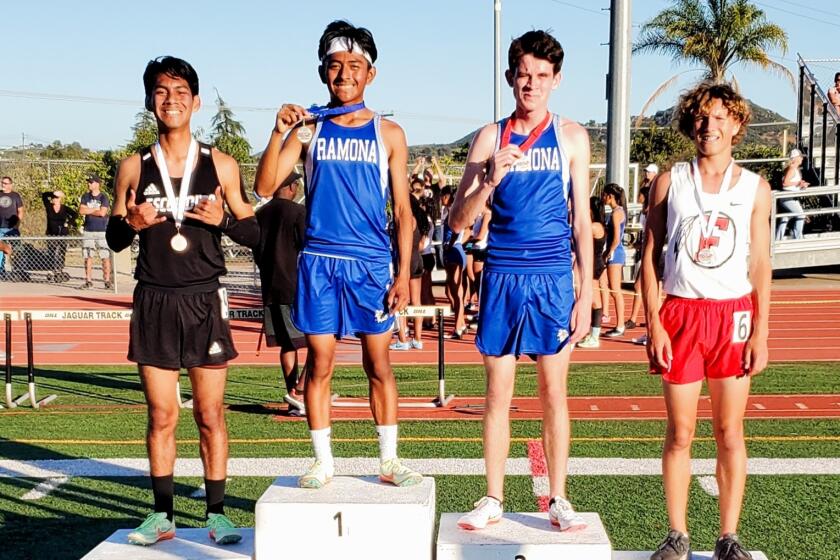 Ryan Pilar placed 1st and Titus McPherson placed 2nd in the 3200m at Valley League finals May 6.
