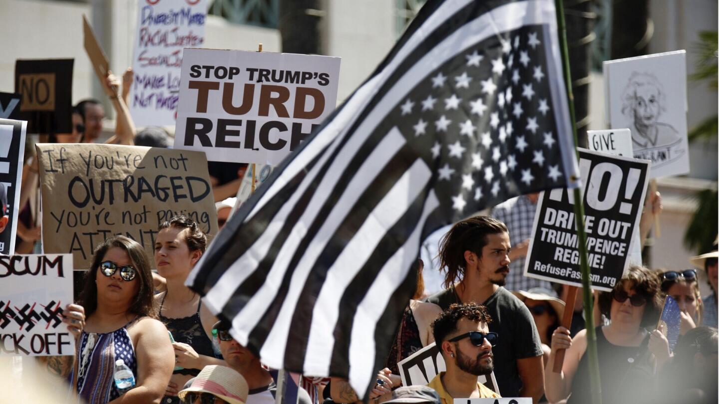 Protesters denounce Charlottesville violence