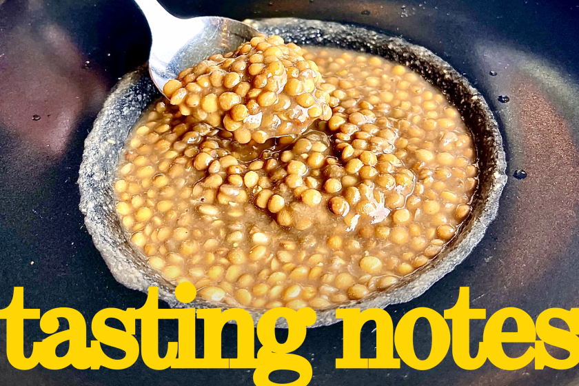 Lentil soup at Taverna Castelluccio in the Umbrian village of Castelluccio rising above the lentil-growing Piano Grande in Italy's Apennine mountains.