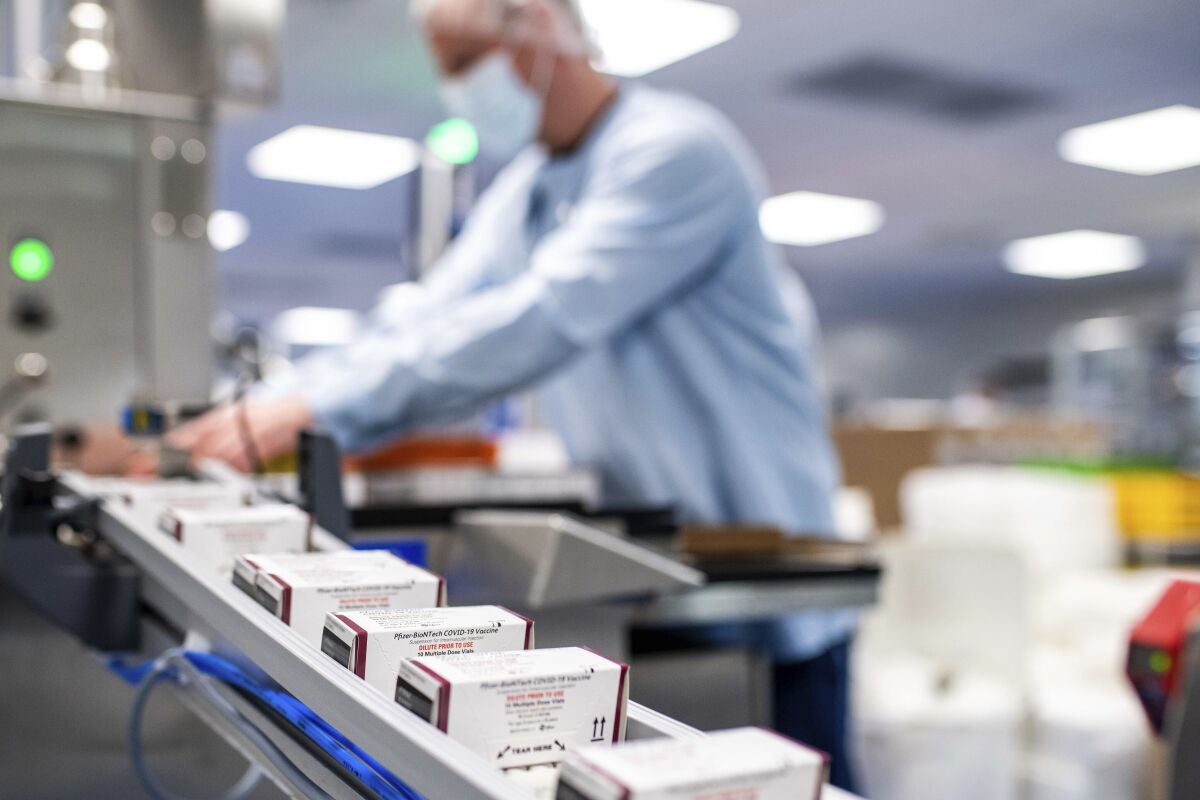 Production of Pfizer's COVID-19 vaccine for children under 5 in Puurs, Belgium.