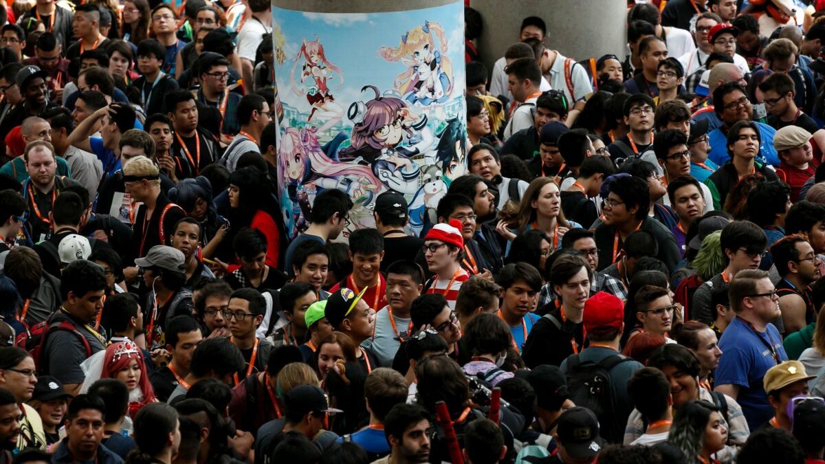 A huge crowd awaited the opening of last year's Anime Expo in Los Angeles.