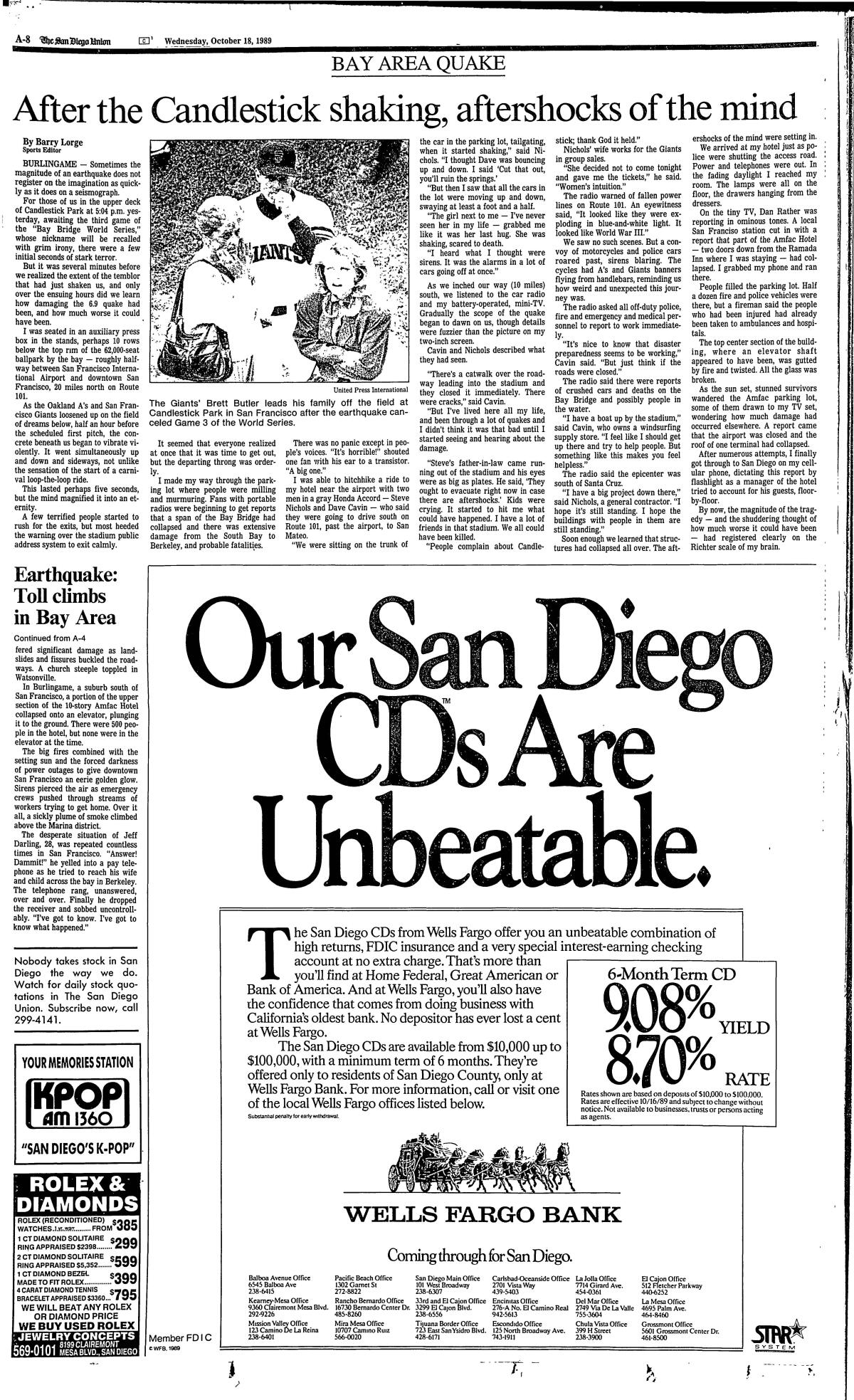 Oral history: Loma Prieta earthquake hits A's-Giants 1989 World