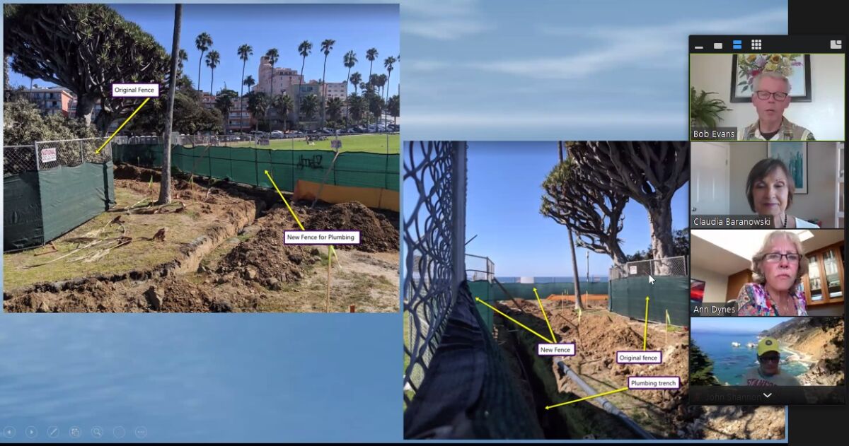 La Jolla Parks & Beaches wants construction fencing to be reduced and brought closer to the Scripps Park restroom project.